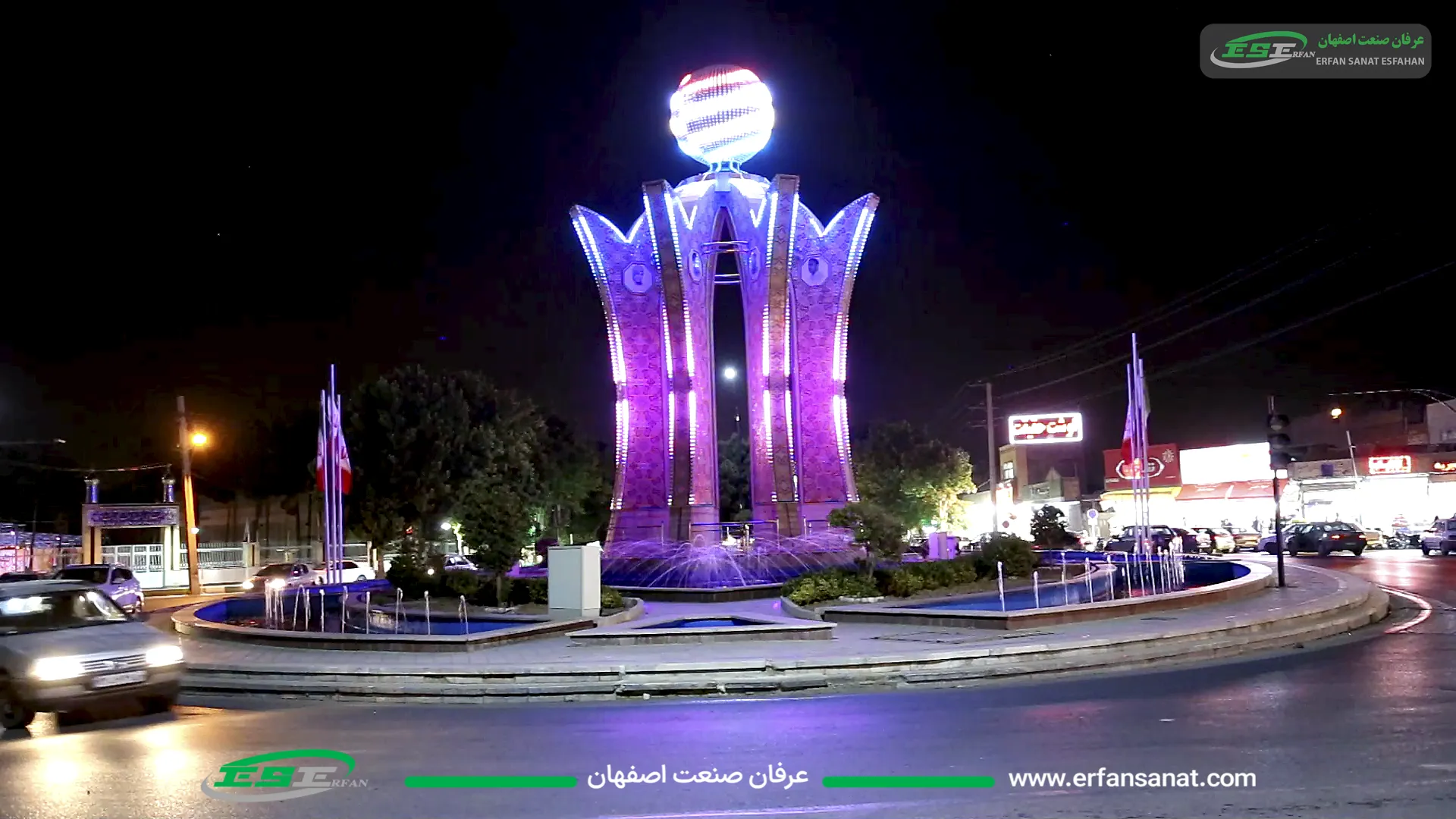 مشروع إضاءة ديناميكي يضم كرات مضيئة ملونة 