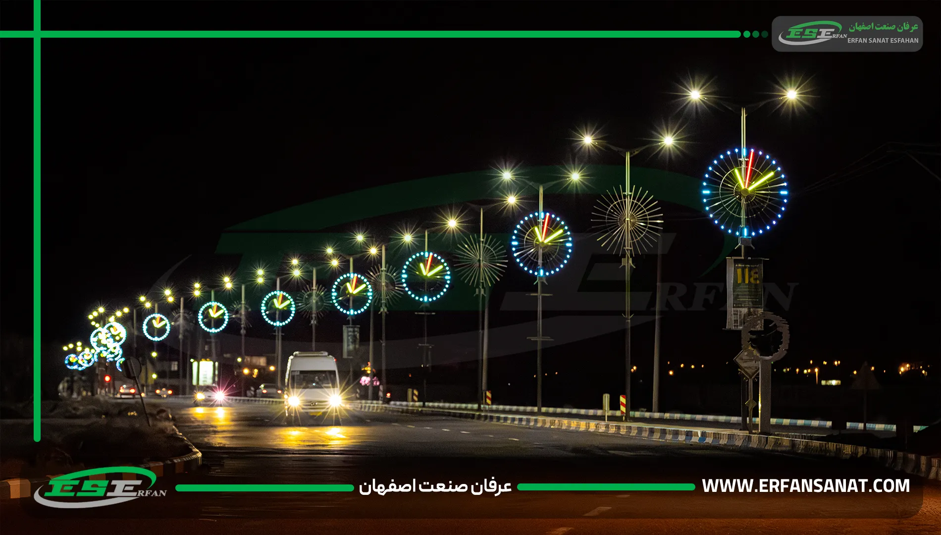 تصميم مبتكر لمجسم ضوئي على شكل شمس بـ٣٢ ذراعًا 