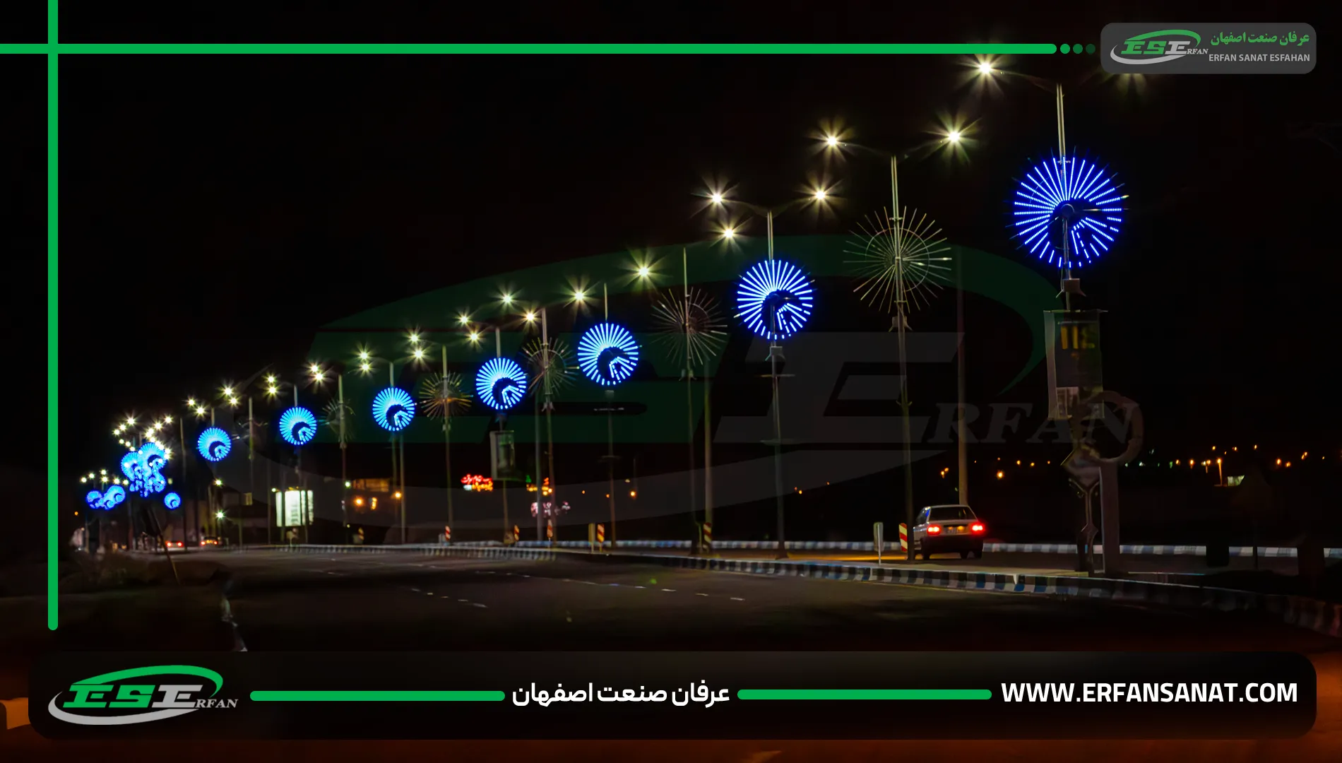 عرض ديكور ضوئي خورشيد نما ٣٢ ذراع للإضاءة الحضرية 
