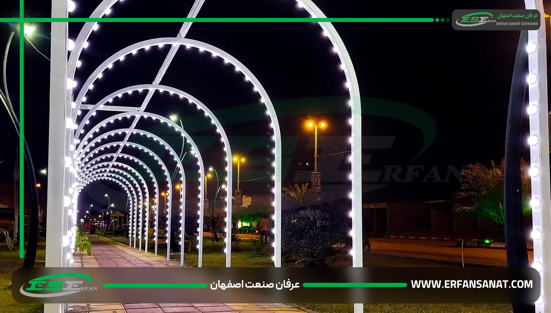 عنصر حضري نفق الإضاءة الكامل الألوان في خوزستان مع تصميم هلالي