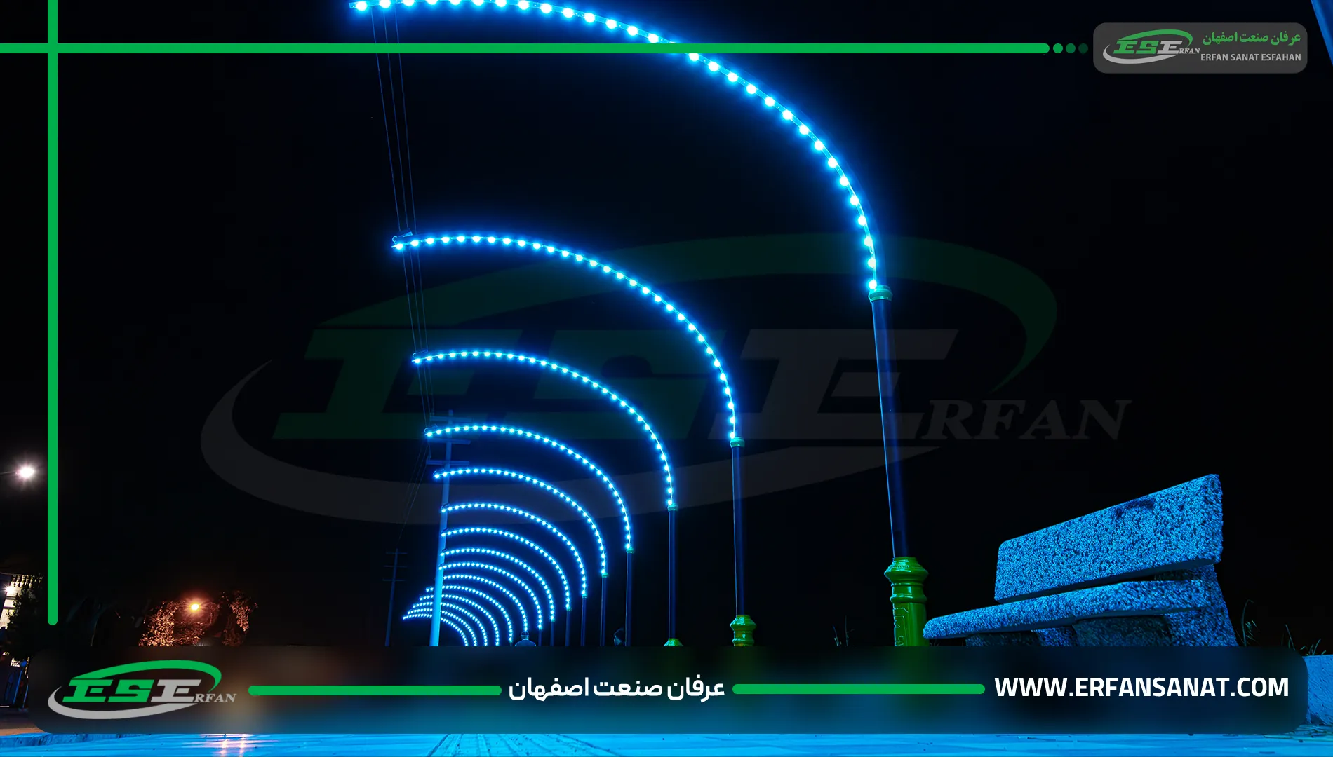 نمای شبانه از تونل نیم‌آرک استان البرز
