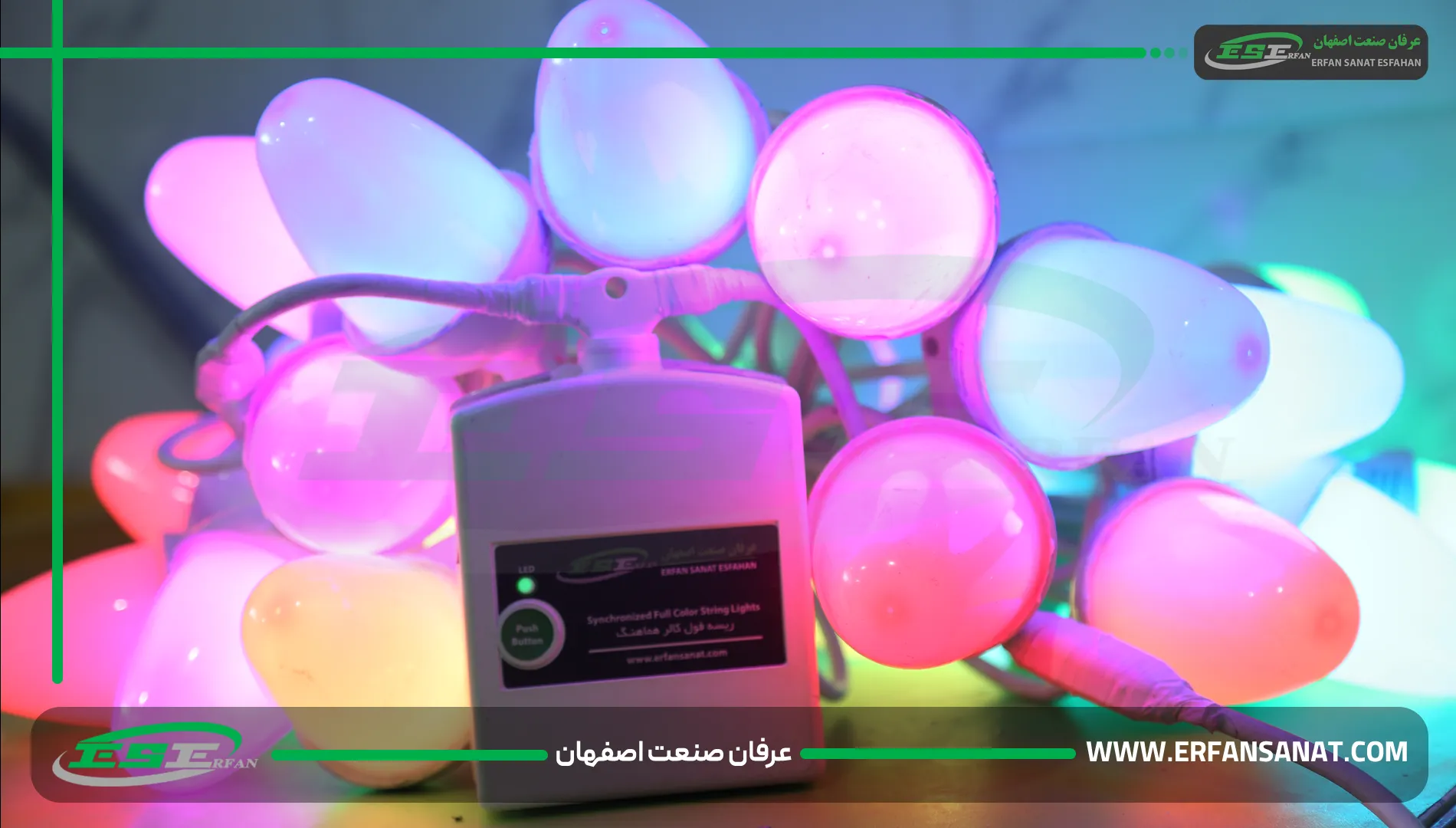 جعبه فرمان پیکسل فول‌کالر در حال عملکرد با کابل‌های متصل