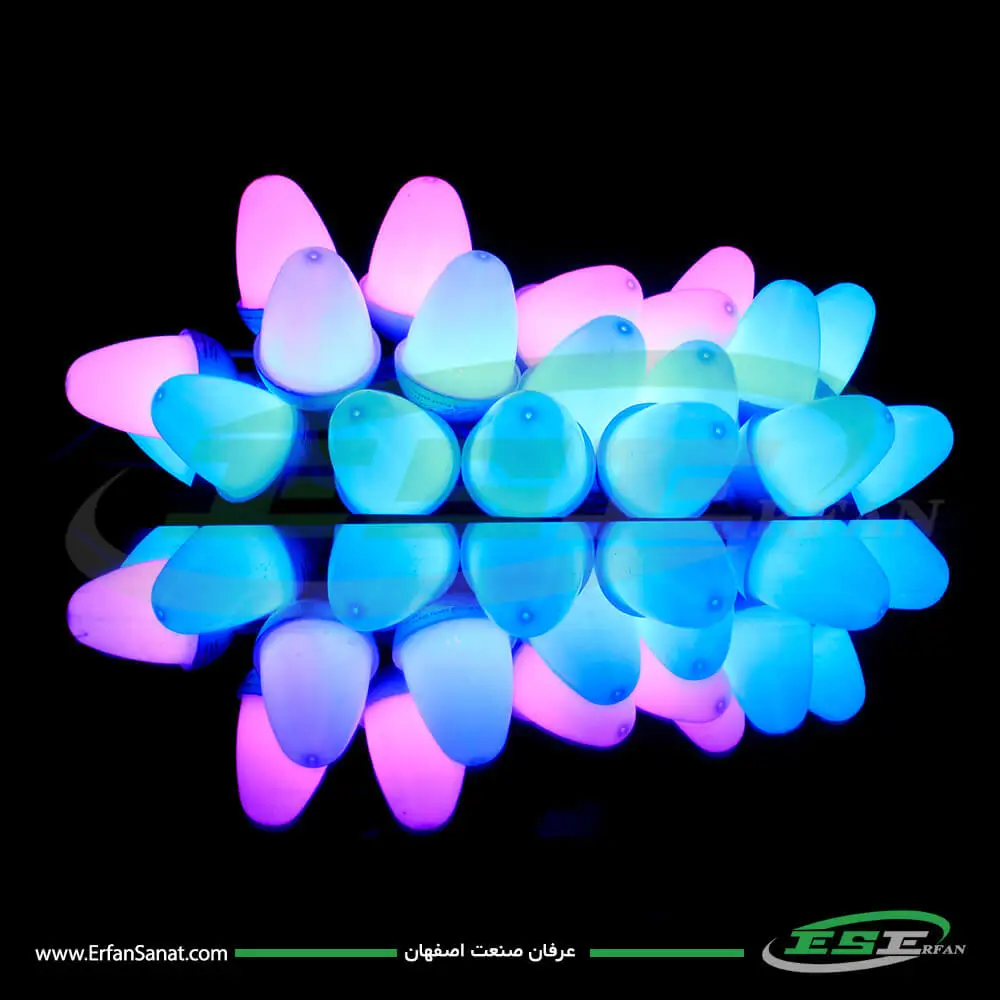 Side-by-side comparison of 7-color oak LED string