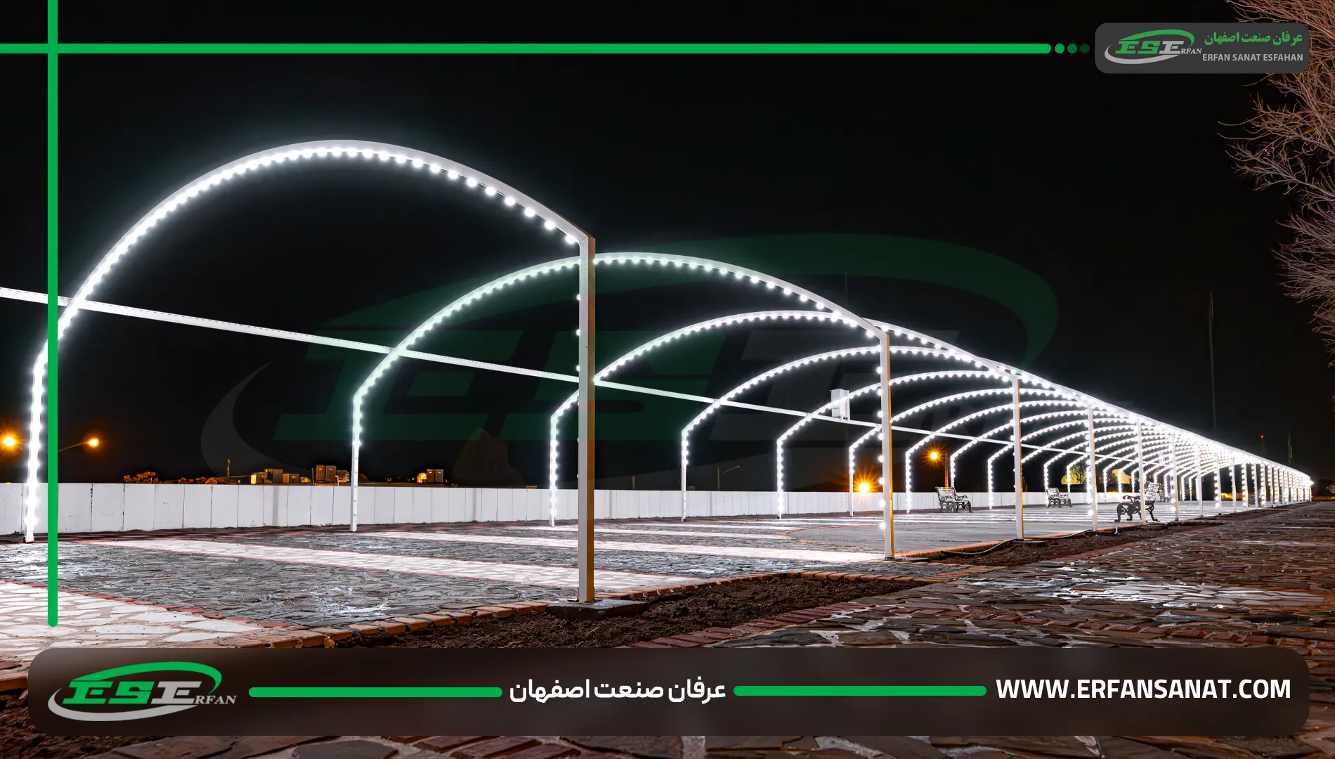 Synchronized lighting effects in Kerman light tunnel by Erfan Sanat Isfahan