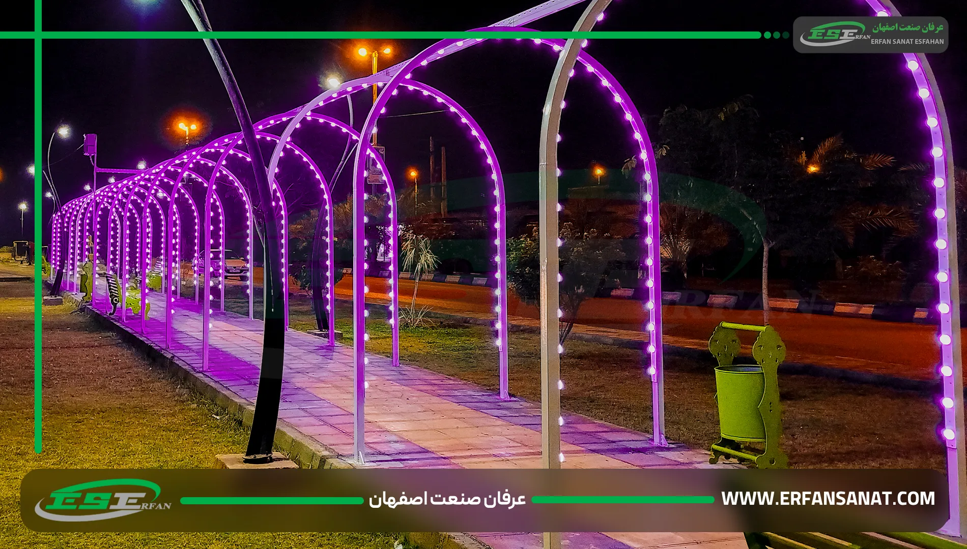 Execution of the full-color light tunnel project in Khuzestan by Erfan Sanat Isfahan Company