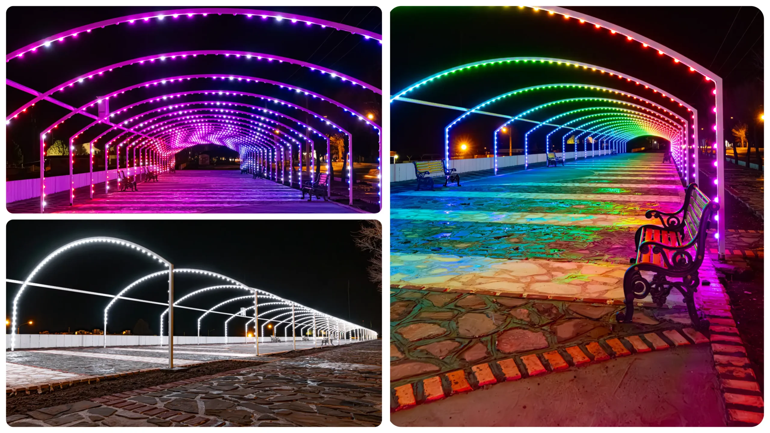 Modern light tunnel for urban architectural lighting.
