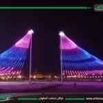 هرم نورانی فول کالر در میدان امام خمینی رفسنجان ساخت شرکت عرفان صنعت اصفهان