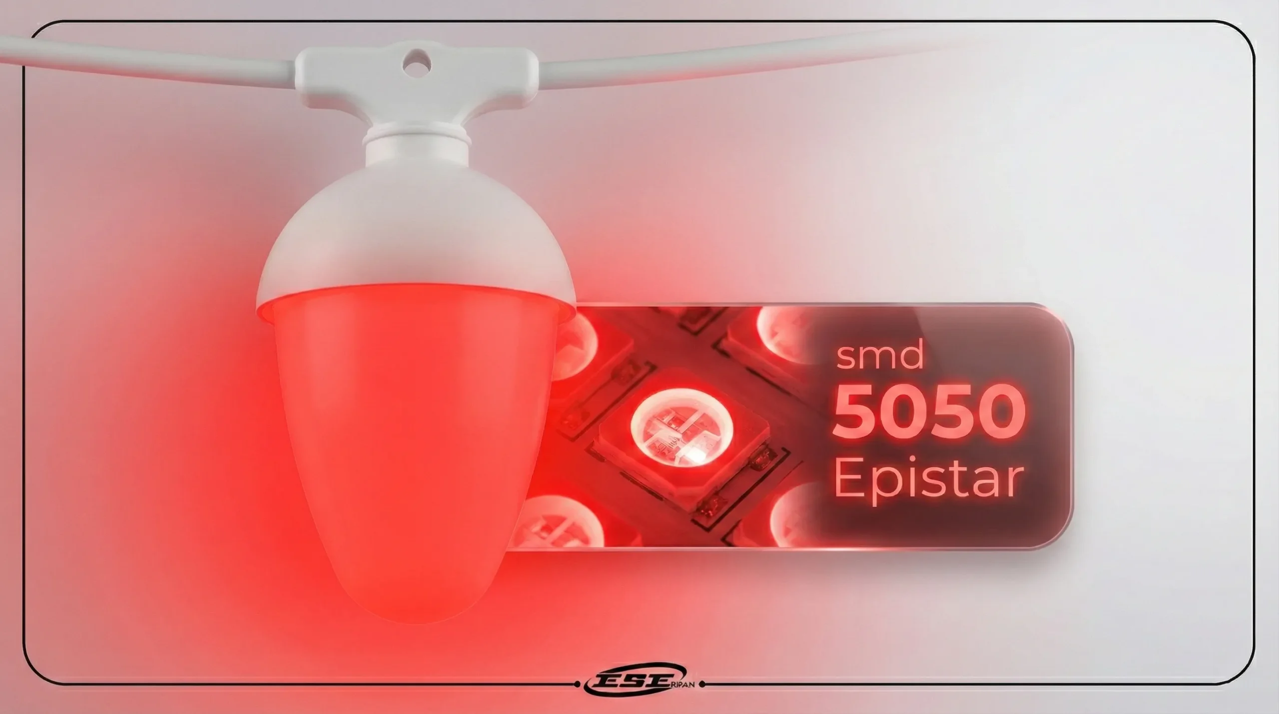 ریسه بلوطی تک رنگ قرمز با smd 5050 اپیستار