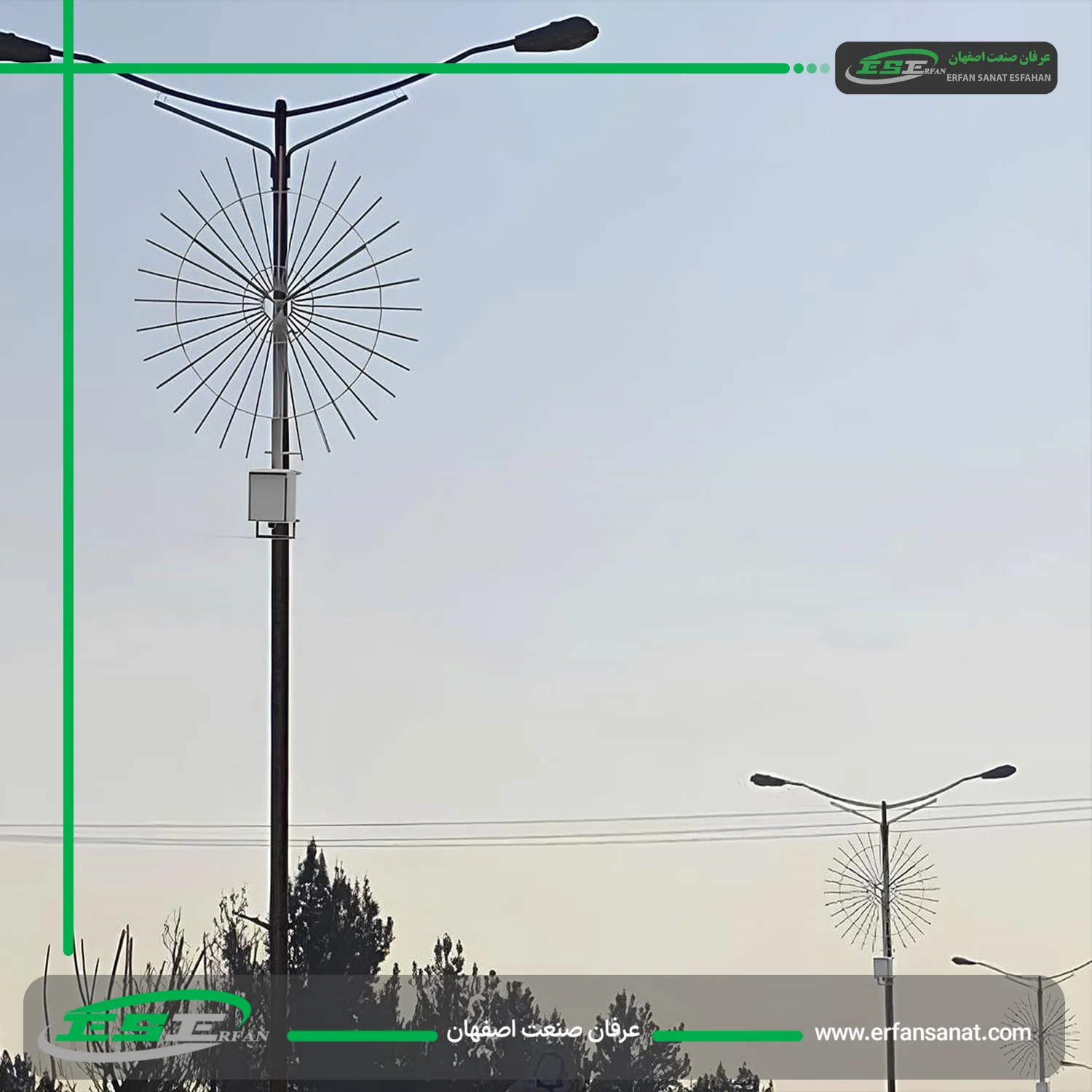 نصب سانلایت روی تیر چراغ برق