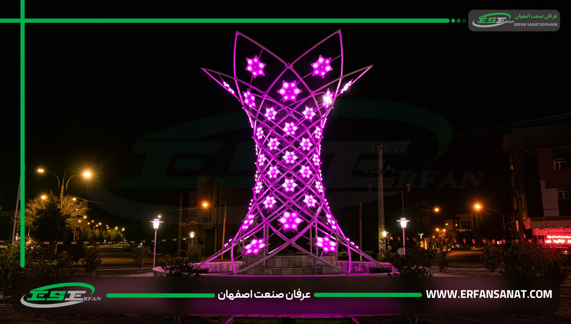 درخت نورانی ایلومینا عرفان صنعت برای نورپردازی میدان شهری